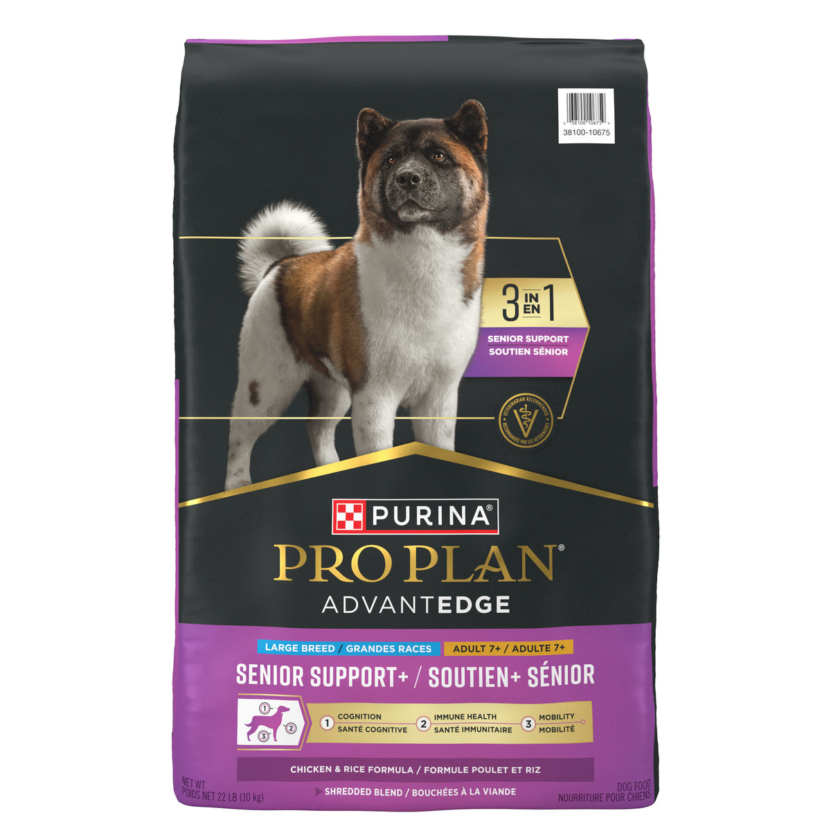 Nourriture Advanced Edge bouchées à la viande au poulet pour chien sénior grande race 10 kg