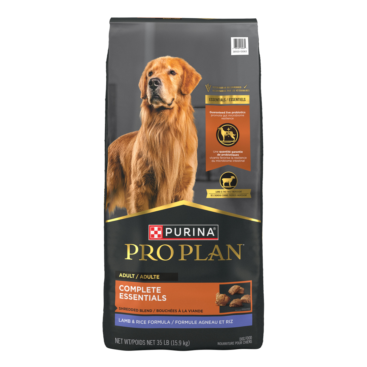 Nourriture sèche pour chien adulte bouchées à la viande