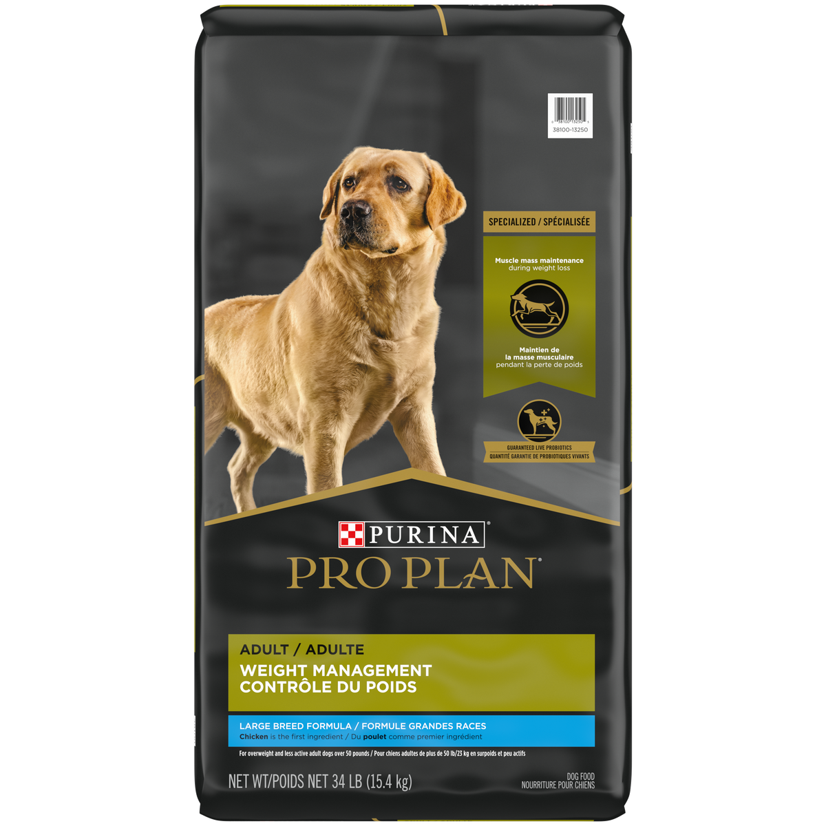 Nourriture contrôle du poids au poulet pour chien grande race 15,4 kg