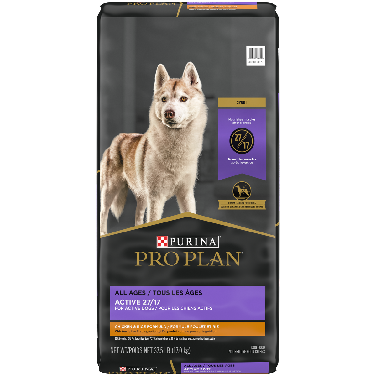 Nourriture sèche pour chien Sport Active 27/17, poulet 17 kg