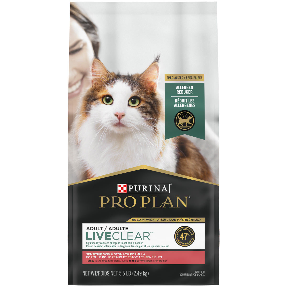 LiveClear peau et estomac sensibles dinde 2,49 kg - nourriture sèche pour chat