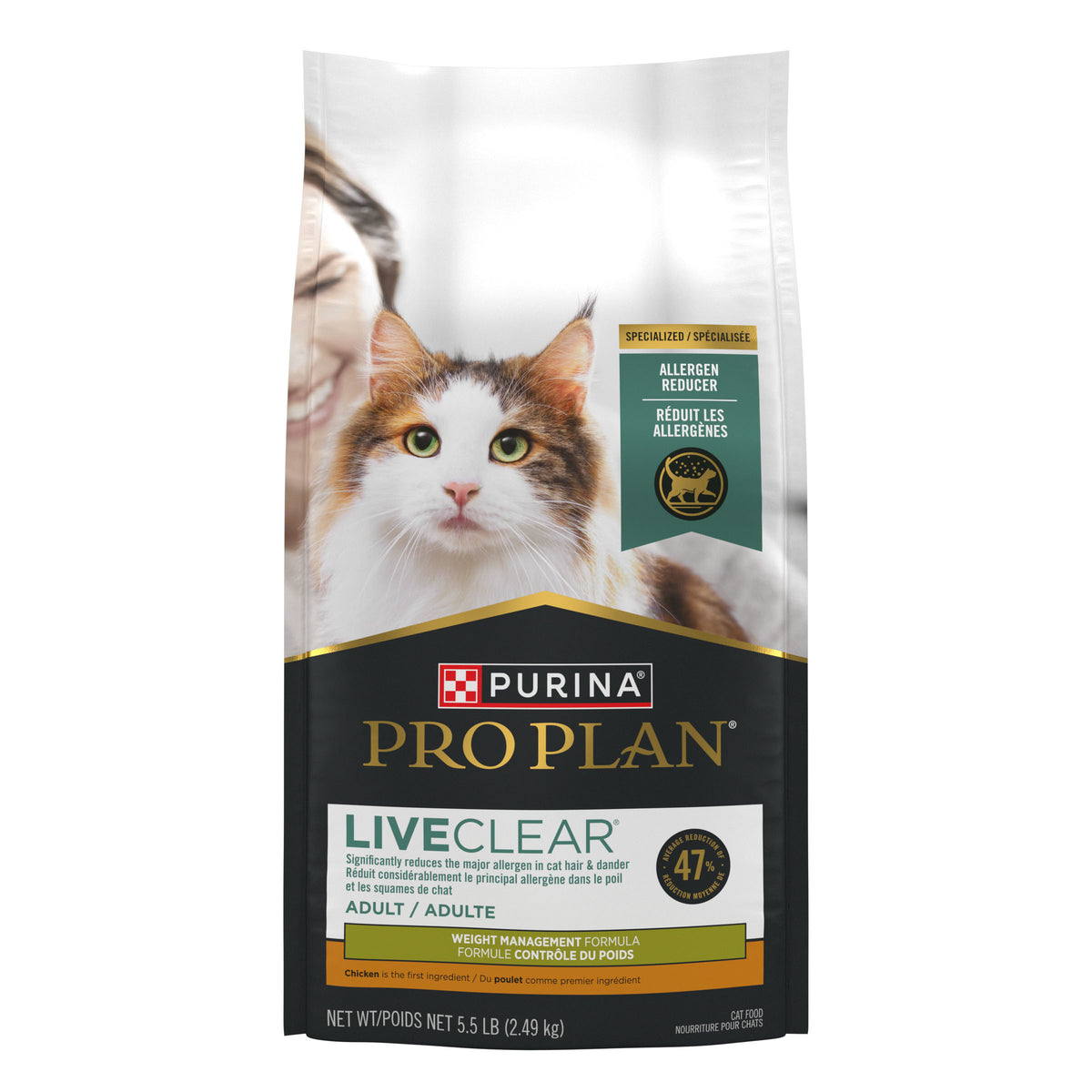 Nourriture LiveClear contrôle du poids au poulet pour chat 2,49 kg