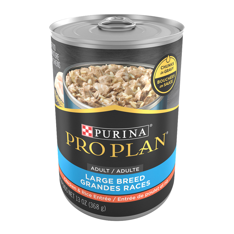 Nourriture humide pour chien adulte grande race, poulet en sauce 368 g