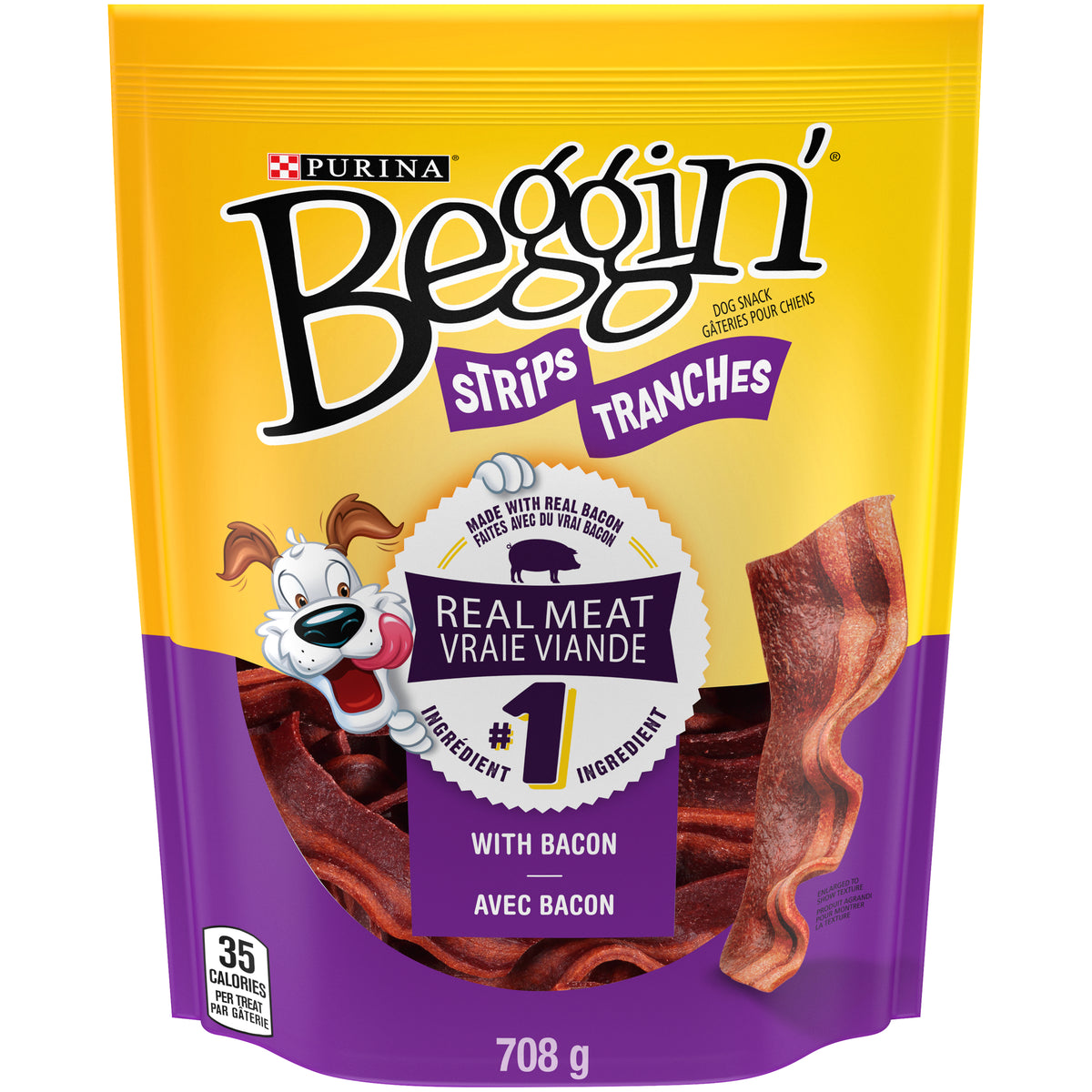 Gâteries pour chien en tranches, bacon