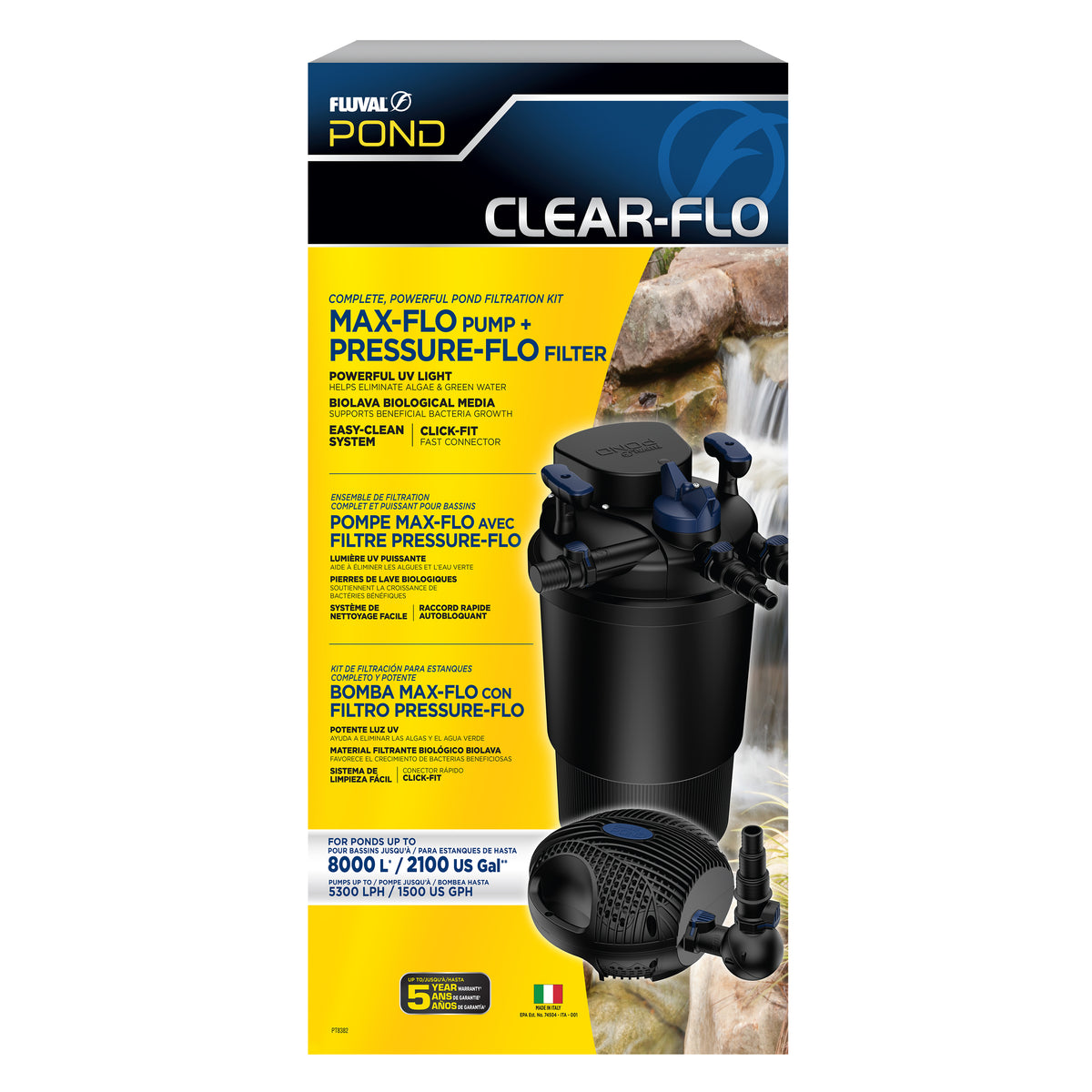 Filtre équipé Clear-Flo pour bassin