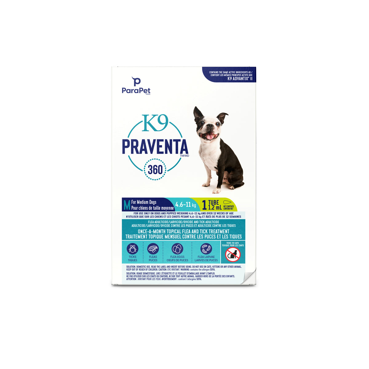 Traitement K9 Praventa 360 contre les puces et les tiques pour chien - Parapet