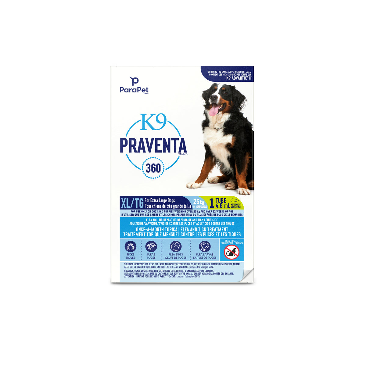 Traitement K9 Praventa 360 contre les puces et les tiques pour chien - Parapet