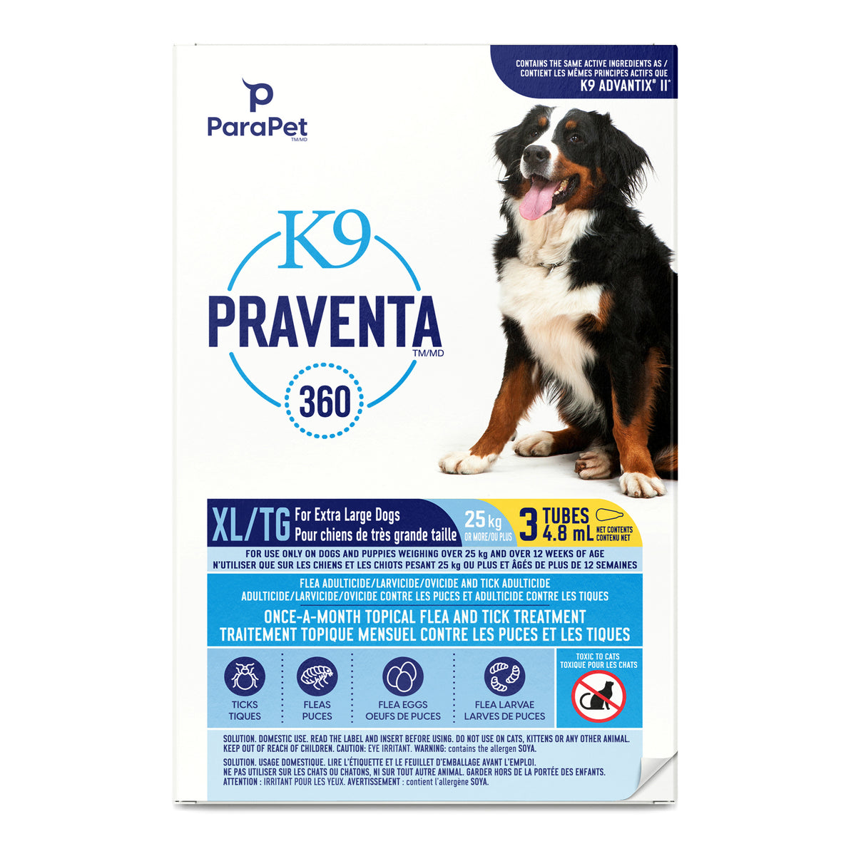 Traitement K9 Praventa 360 contre les puces et les tiques pour chien - Parapet