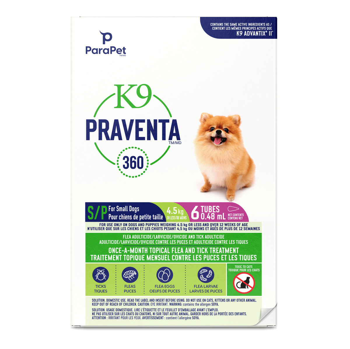 Traitement K9 Praventa 360 contre les puces et les tiques pour chien - Parapet