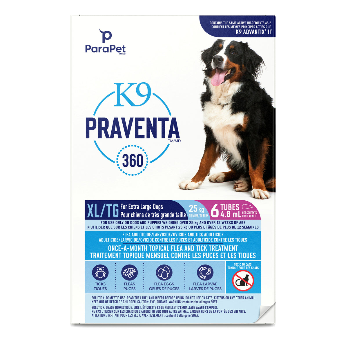 Traitement K9 Praventa 360 contre les puces et les tiques pour chien - Parapet