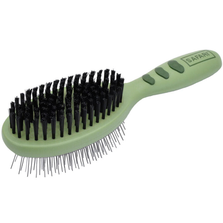 Brosse duo acier et soie pour chien