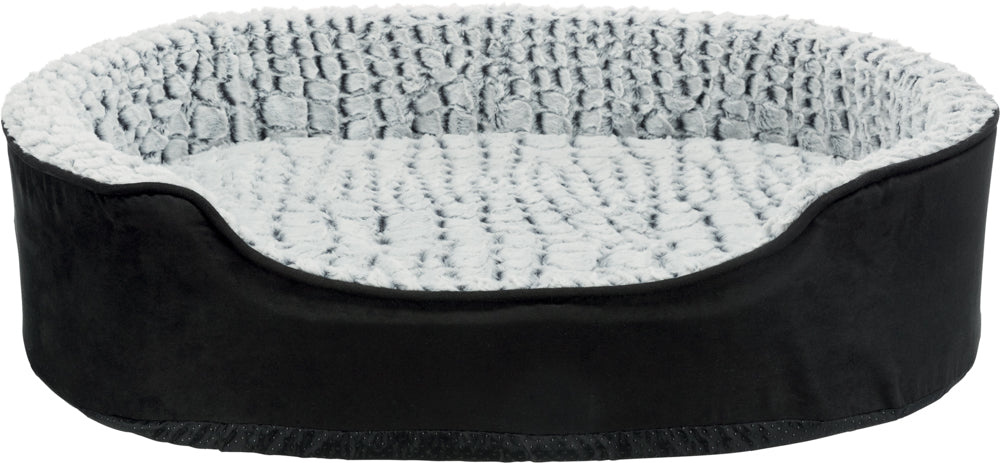 Lit ovale orthopédique Vital Lino noir et gris 60 x 45 cm