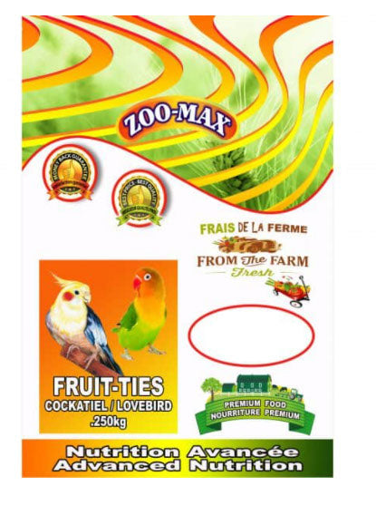 Nourriture Fruit-Ties pour cockatiel 250 g
