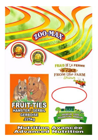 Nourriture Fruit-Ties pour rongeurs et lapins 225 g
