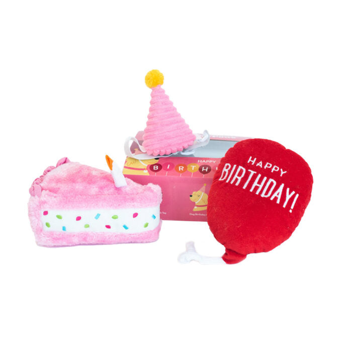Peluche boîte d'anniversaire 3 pièces