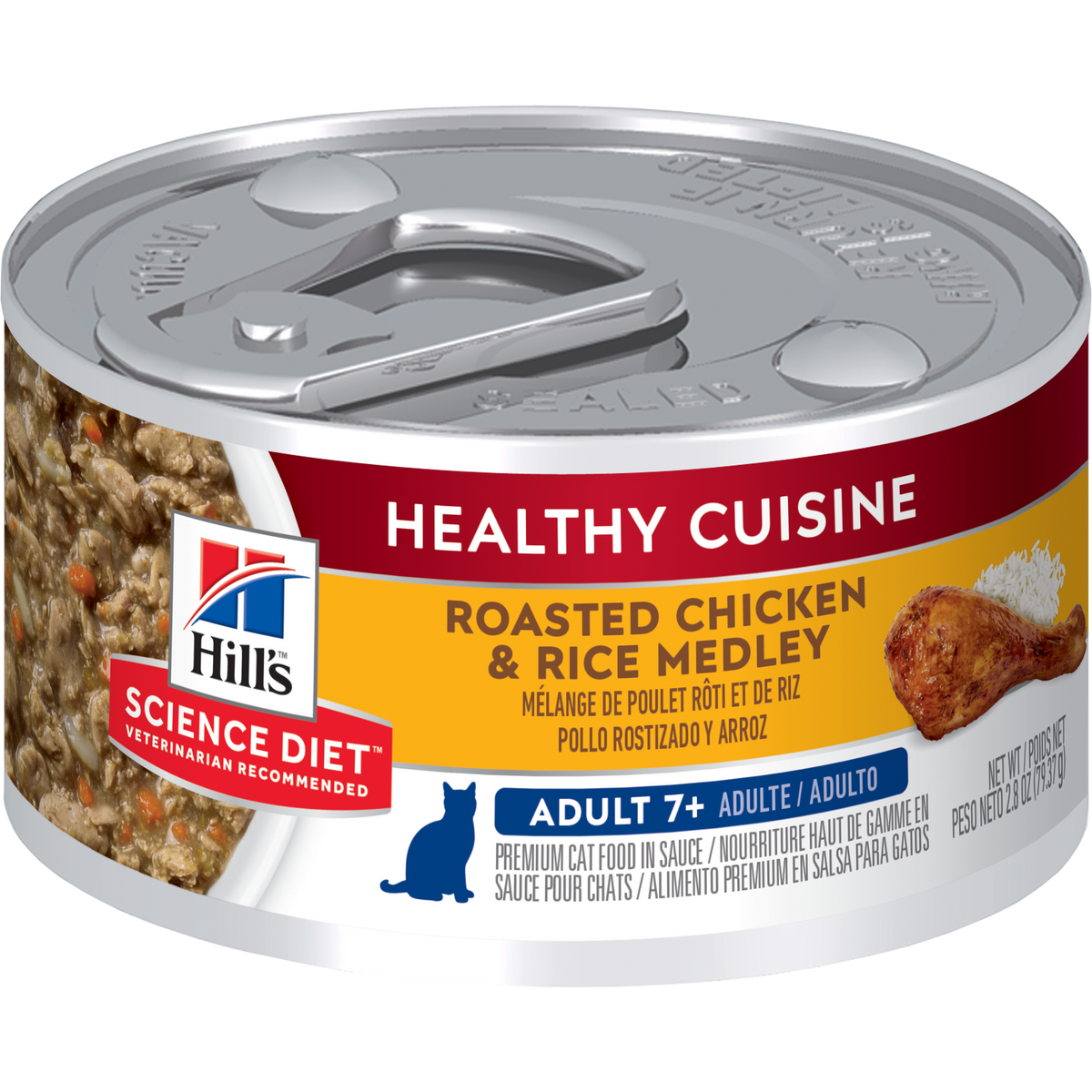 Cuisine santé sénior 7+ mélange de poulet rôti et riz - nourriture humide pour chat 79 g