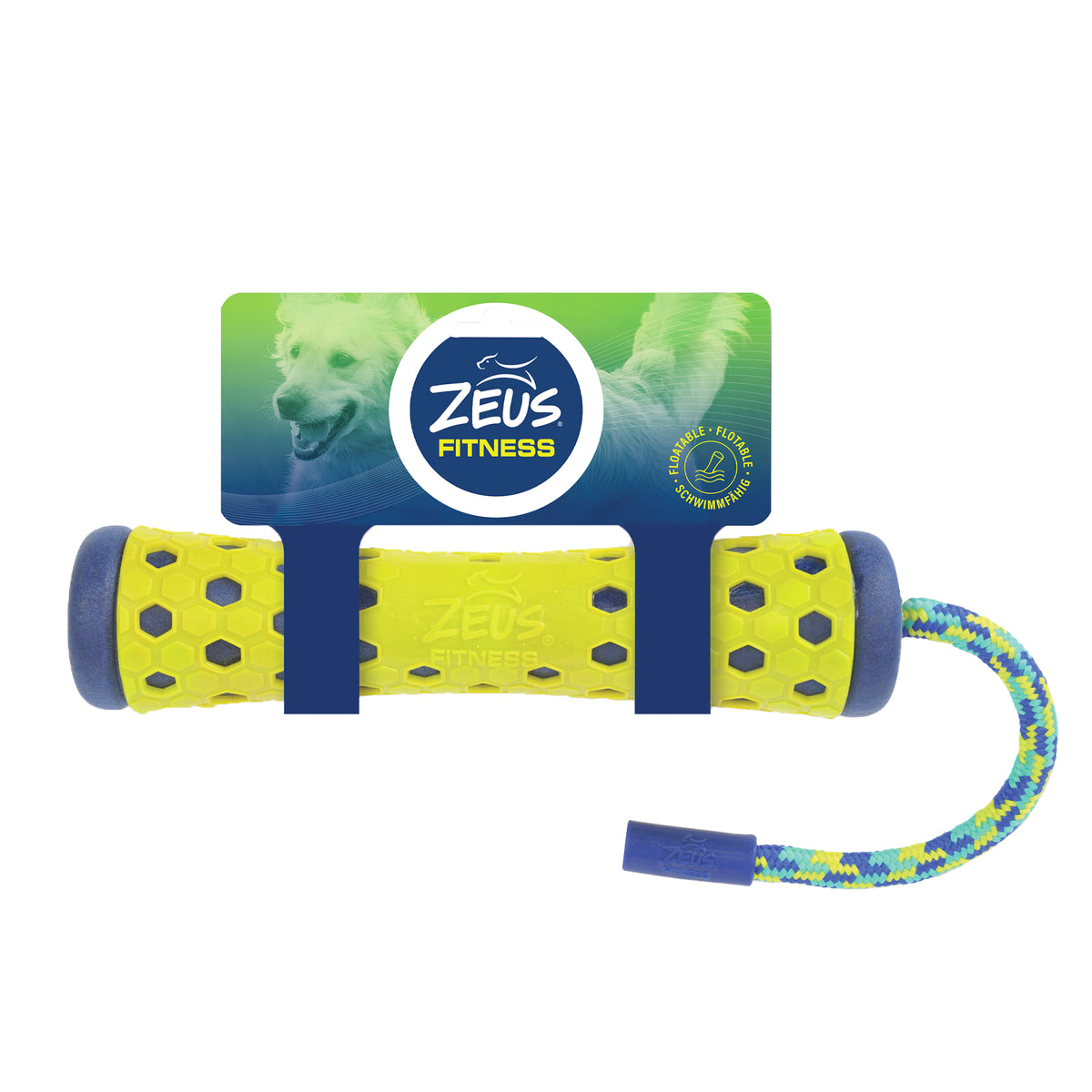 Jouet Fitness, bâton à rapporter avec corde, 50 cm