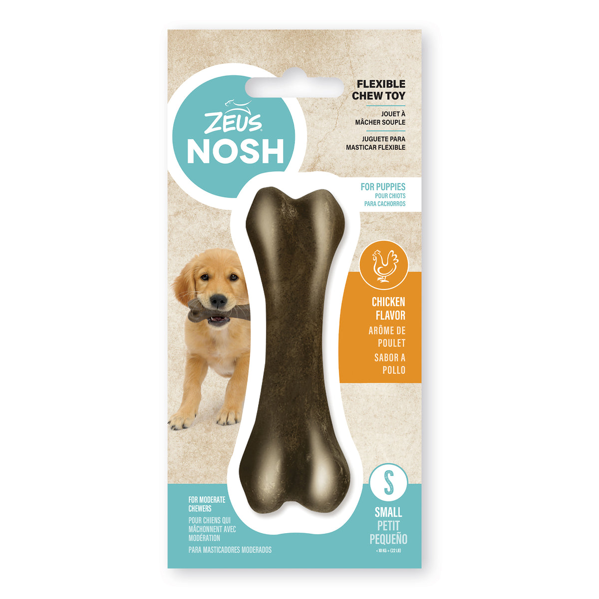 Os à mâcher Nosh souple saveur poulet pour chien - Zeus