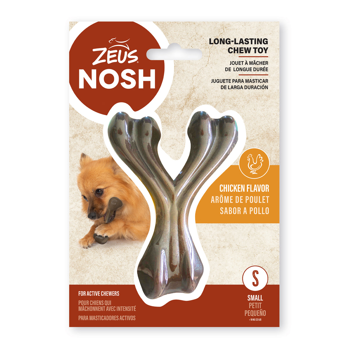 Jouet à mâcher robuste Nosh en forme d'os du bonheur