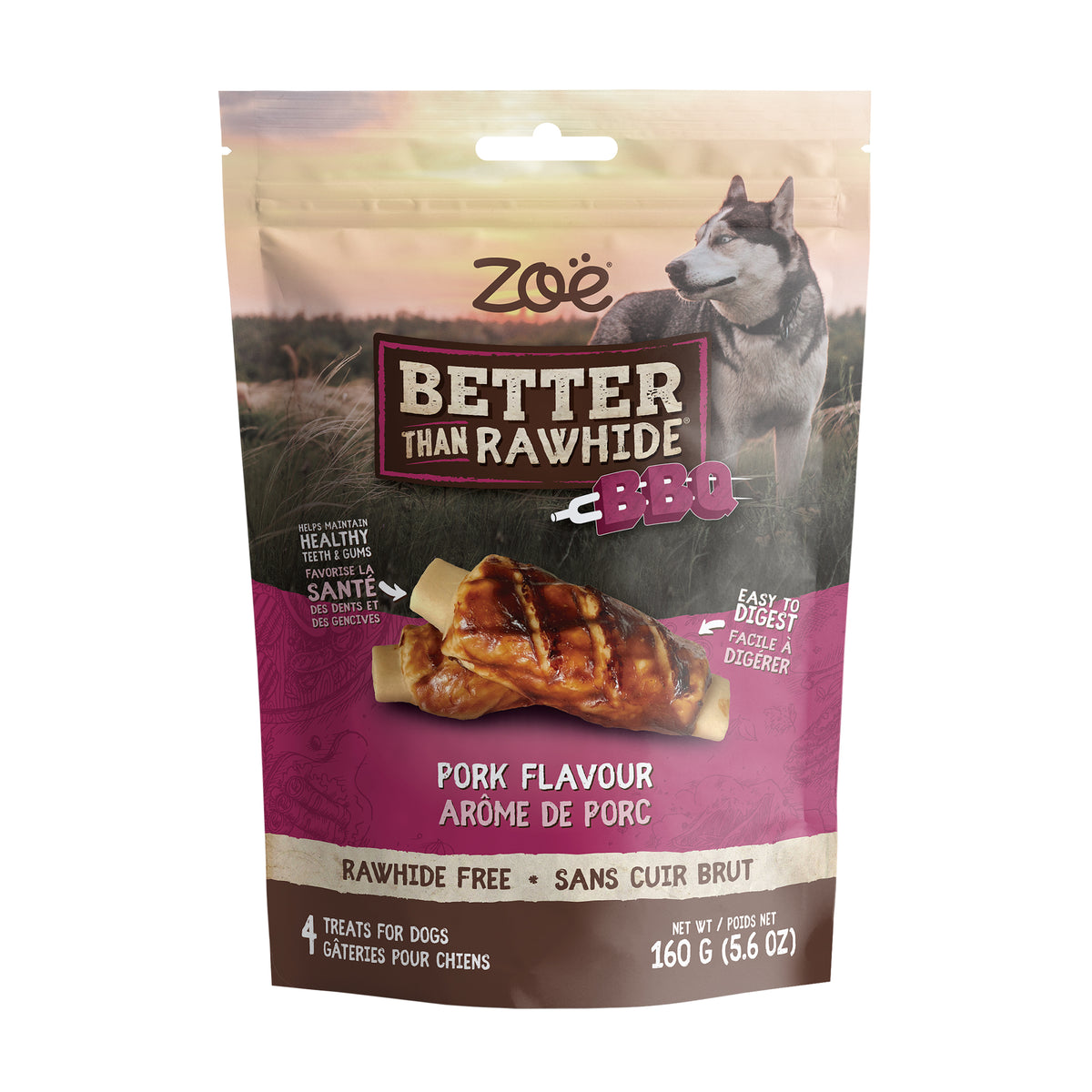 Gâteries Better than Rawhide BBQ (paquet de 4)