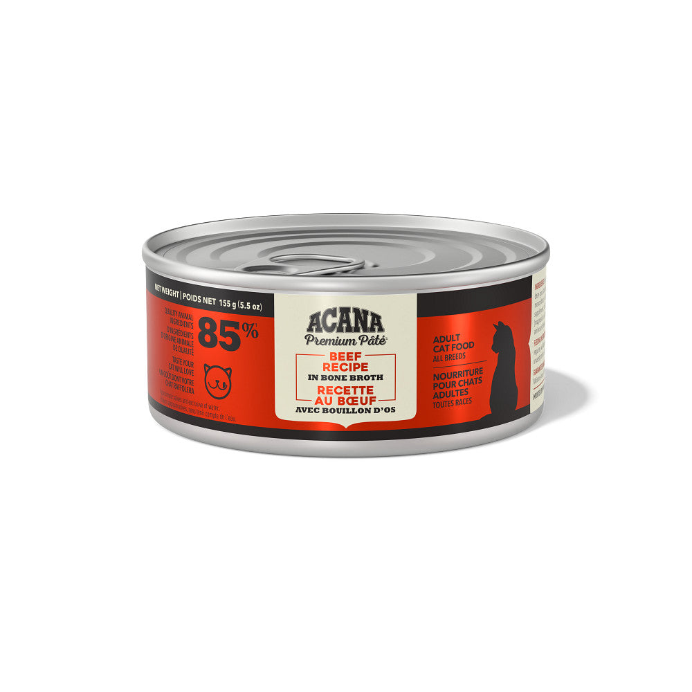 Pâté premium au bœuf en bouillon d'os - nourriture humide pour chat