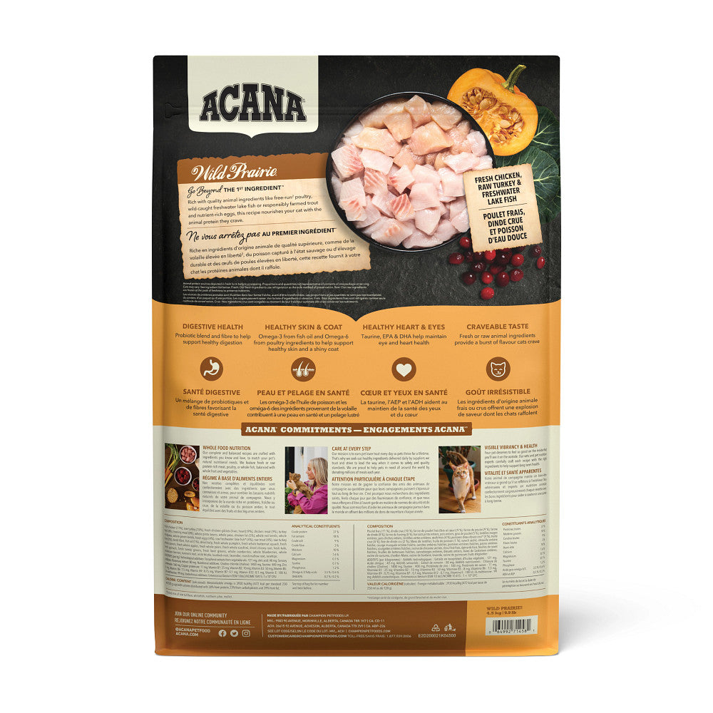 Nourriture Plus forte teneur en protéines Wild Prairie pour chat - Acana