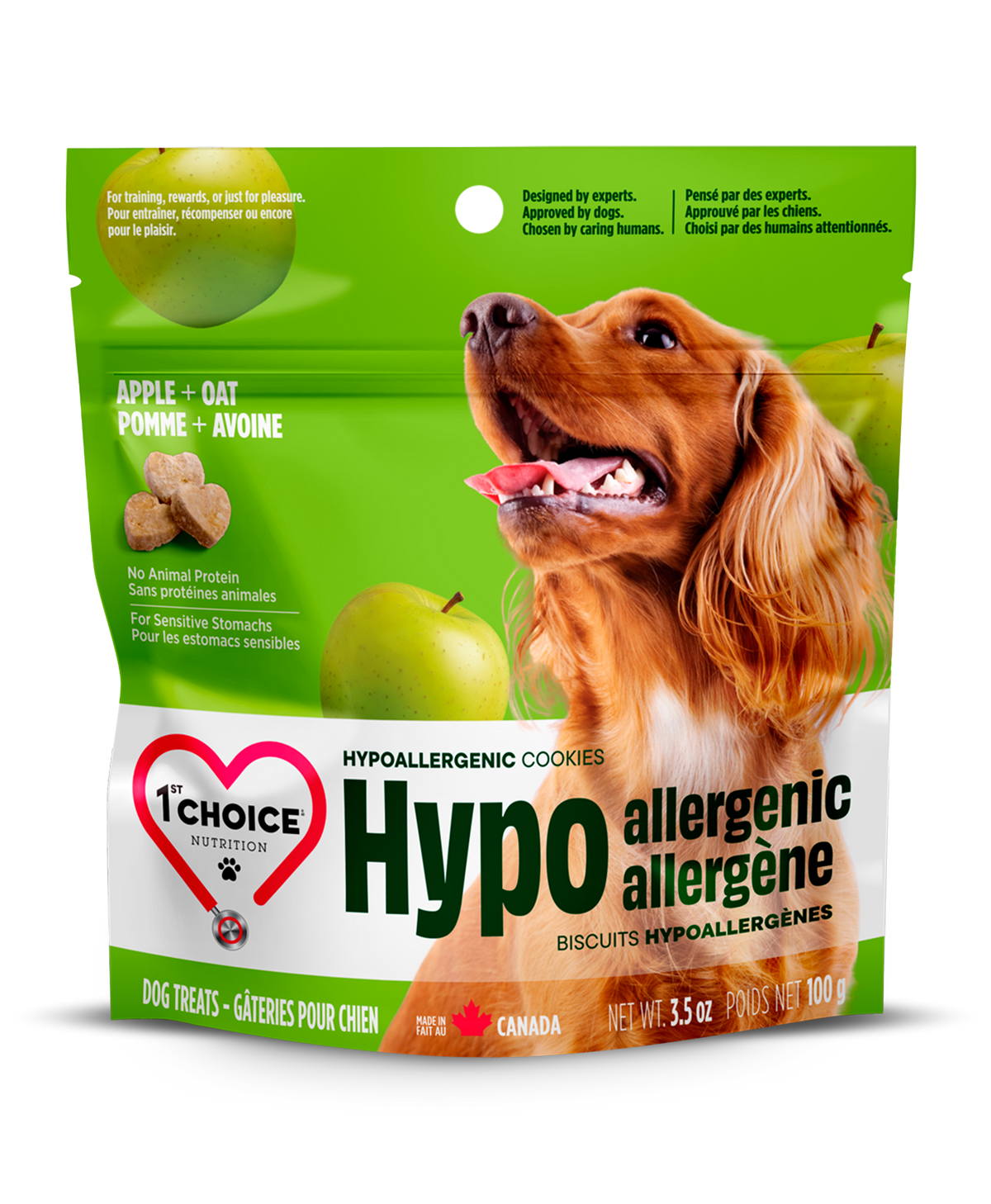 Biscuits hypoallergènes pour chien - Pomme et avoine