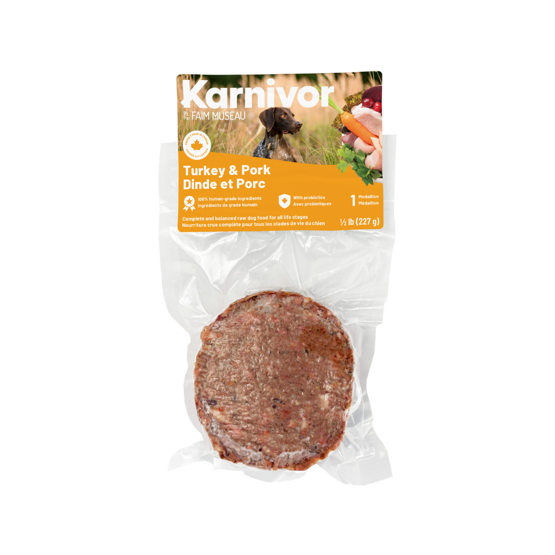 Dinde et porc - nourriture crue pour chien