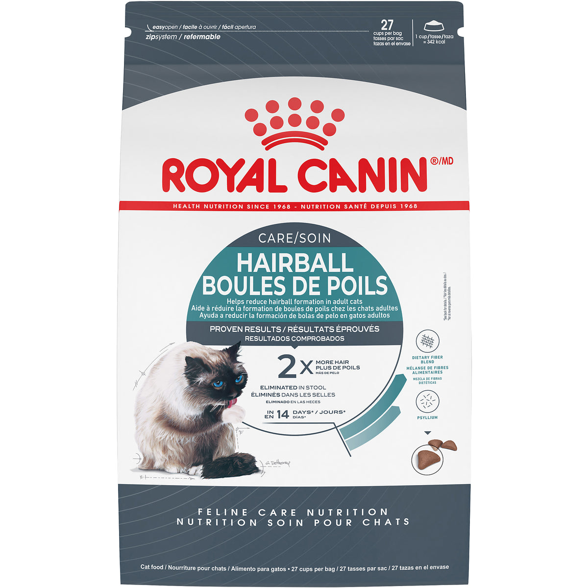 Soin boules de poils - nourriture sèche pour chat