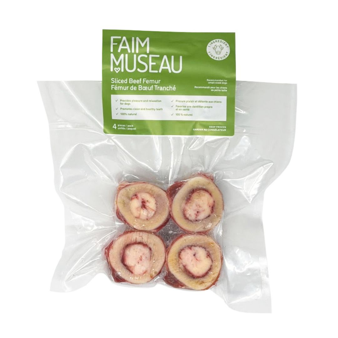 Fémur de bœuf tranché 1 po - paquet de 4