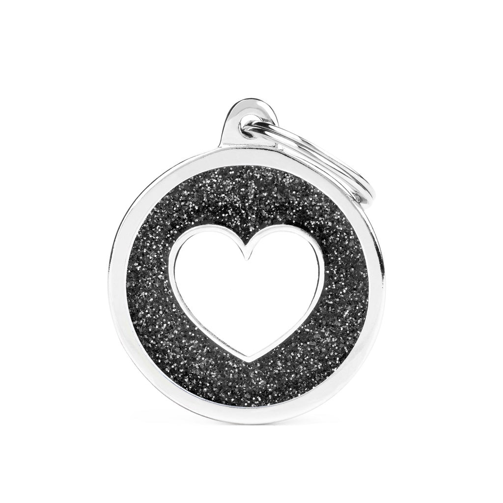 Médaille cercle coeur pailleté - MyFamily