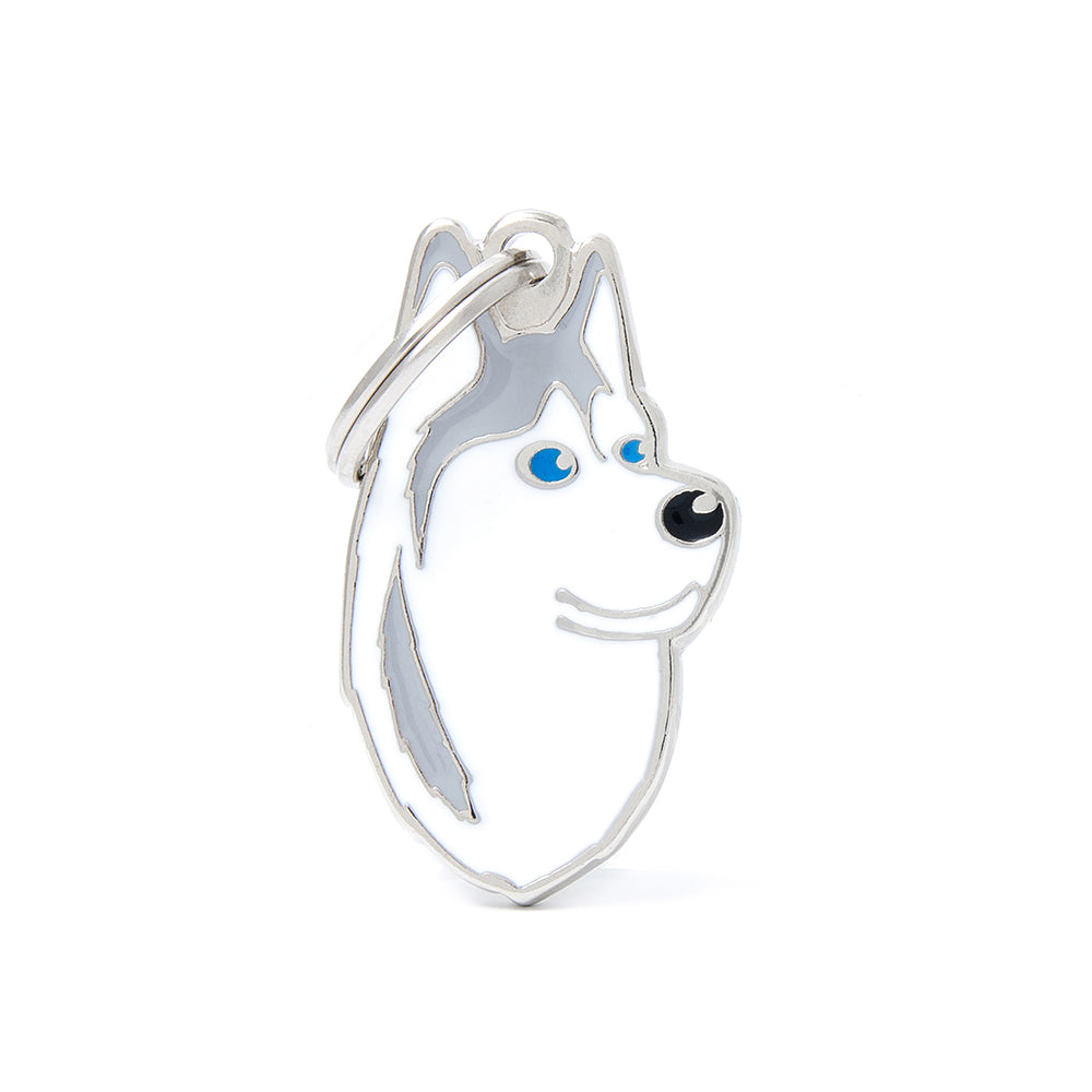 Médaille Husky sibérien gris et blanc