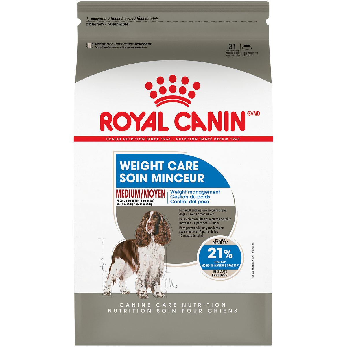 Moyen soin minceur - nourriture sèche pour chien 13,6 kg