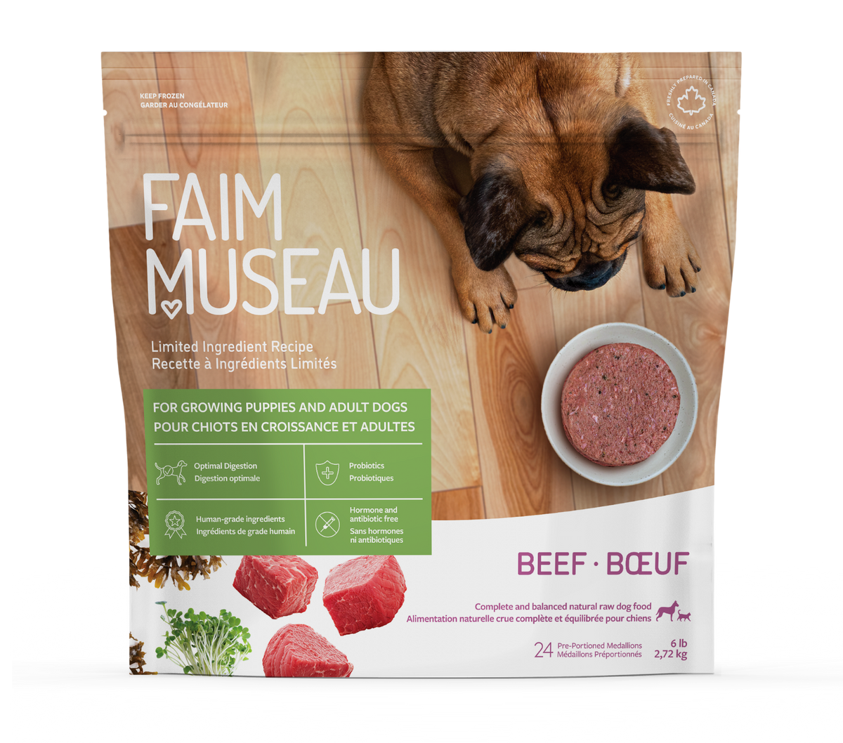 Simplement bœuf - nourriture crue pour chien et chat