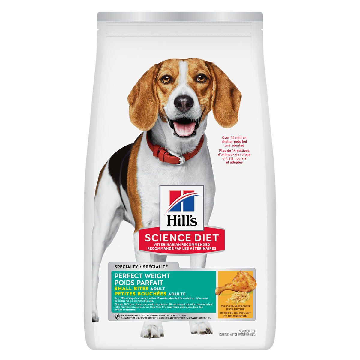 Poids parfait adulte petites bouchées poulet - nourriture sèche pour chien 11,34 kg