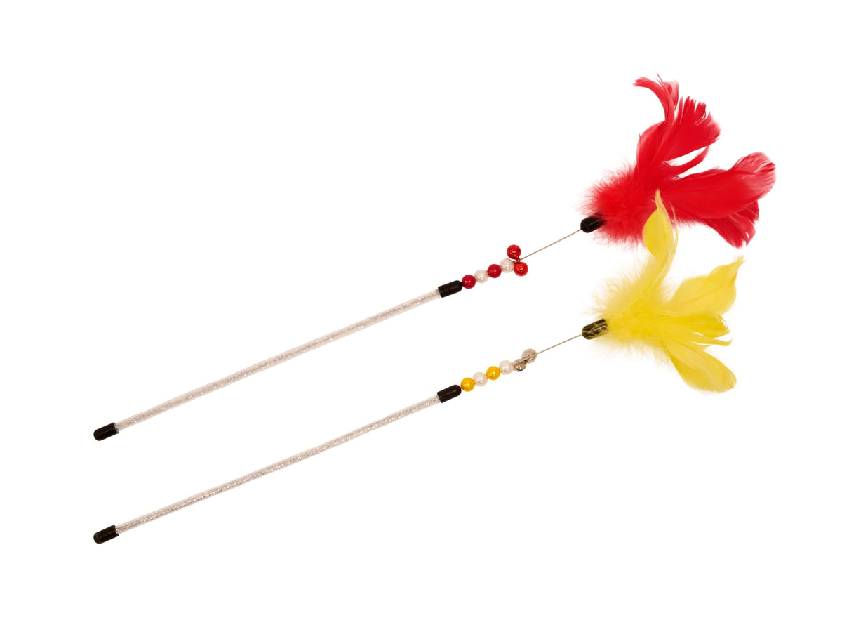 Plumeau chardonneret 35 cm pour chat (à l'unité)