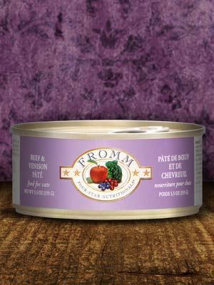 Four-Star pâté bœuf et chevreuil - nourriture humide pour chat 156 g