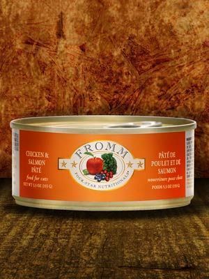 Four-Star pâté poulet et saumon - nourriture humide pour chat 156 g