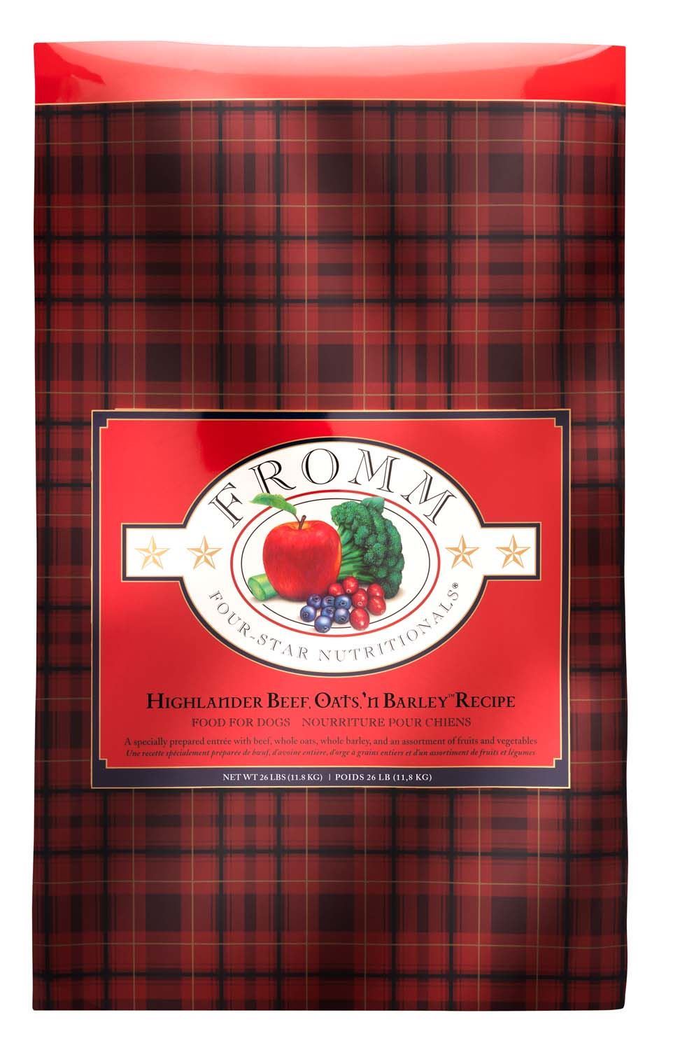 Four-Star Highlander bœuf, avoine et orge - nourriture sèche pour chien