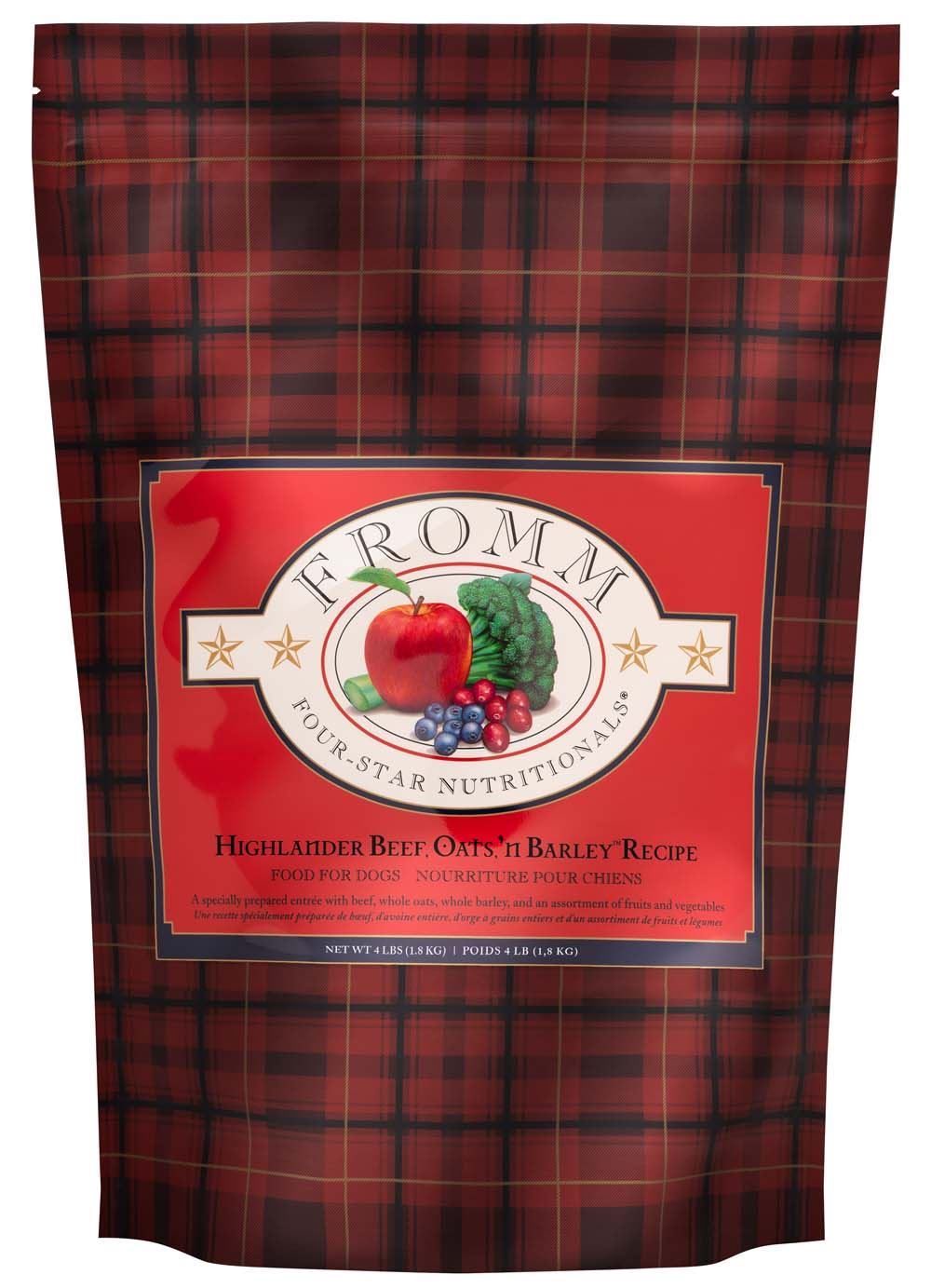 Four-Star Highlander bœuf, avoine et orge - nourriture sèche pour chien