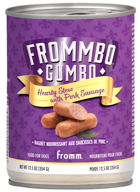 Frommbo Gumbo ragoût copieux saucisse de porc - nourriture humide pour chien 354 g