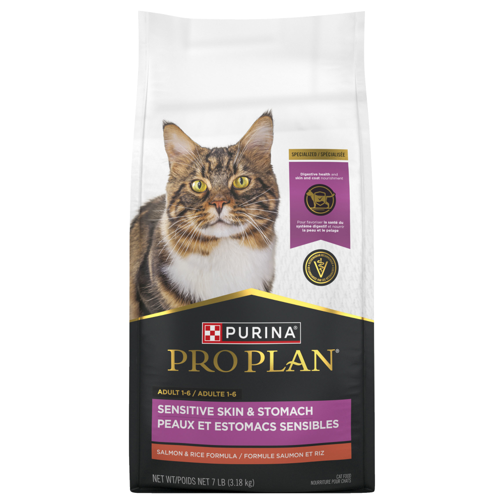 Nourriture Peau et estomac sensibles au saumon pour chat 3,18 kg