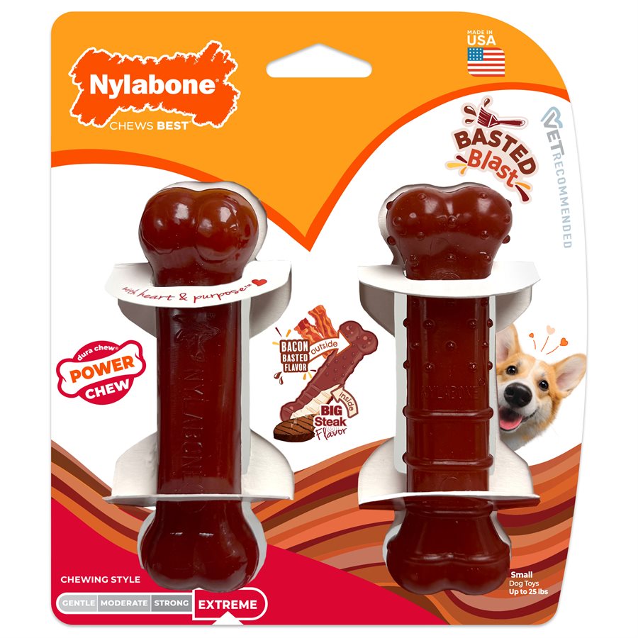 Os durable saveur de bacon et bifteck - os à mâcher pour chien