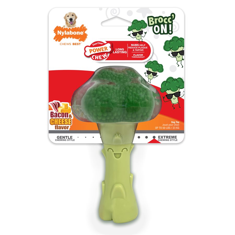 Brocoli Power Chew saveur de fromage et bacon grand et géant - os à mâcher pour chien