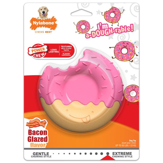 Beignet glacé durable saveur de bacon grand - os à mâcher pour chien