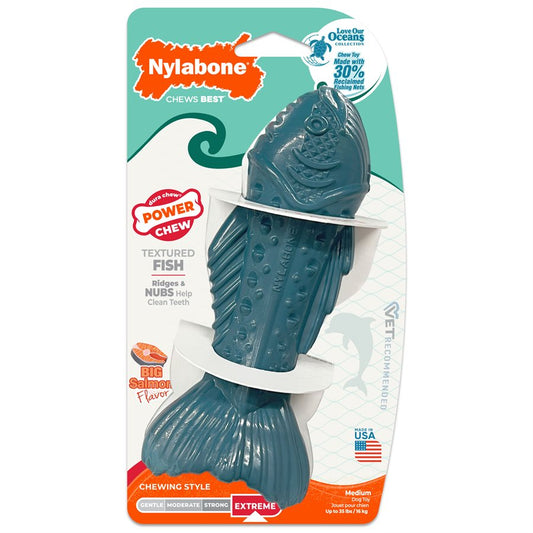 Poisson texturé durable Océan saveur de saumon moyen - os à mâcher pour chien