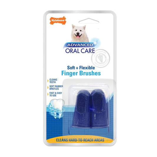 Brosses à doigt de soins buccodentaires avancés paquet de 2 - soin dentaire pour chien