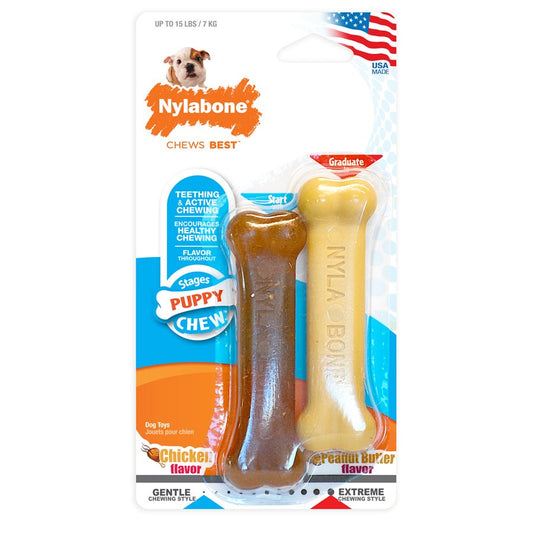 Os pour chiot et os durable beurre d'arachide petits paquet de 2 - jouet pour chiot