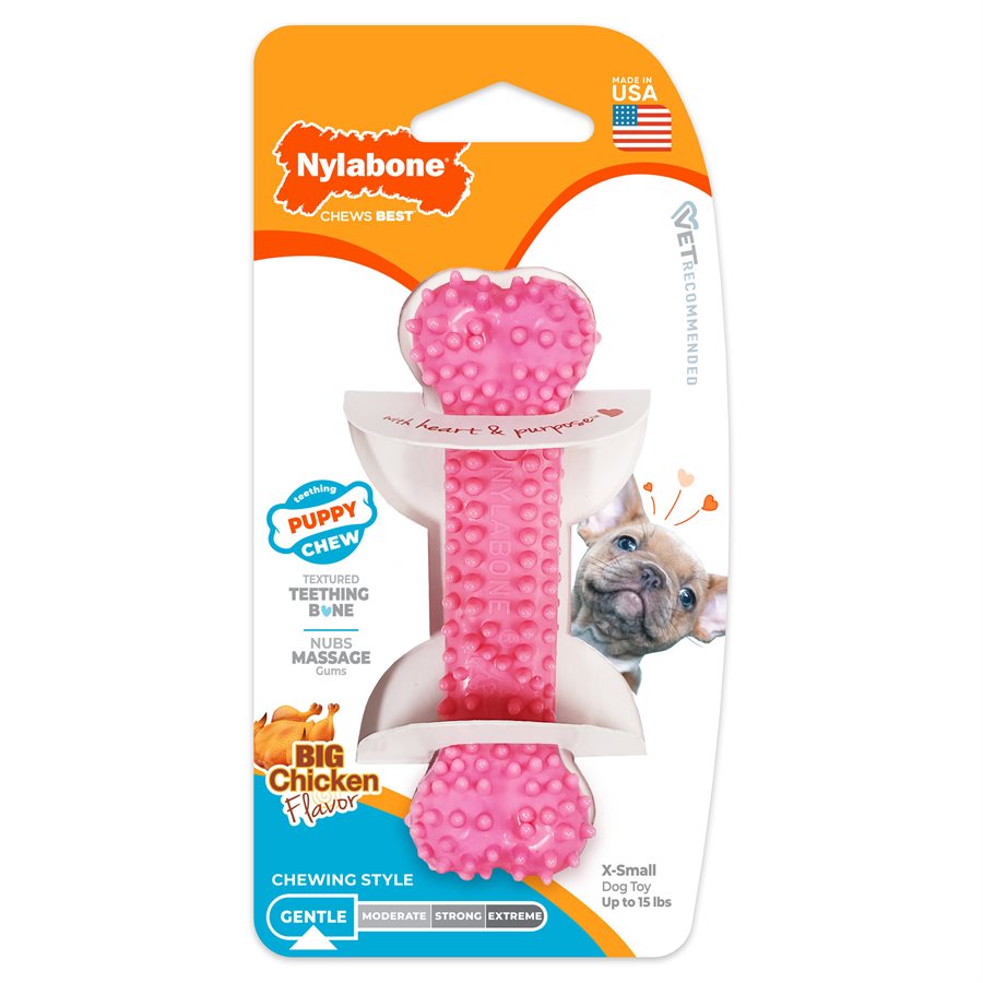 Os dentaire pour chiot rose petit - jouet pour chiot