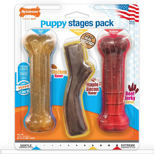 Jouets étapes de la vie pour chiot moyen et loup paquet de 3 - jouet pour chiot